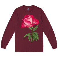 Burgundy Love At First Sight Rose Long Sleeve Tee - LillyAllenDesigns