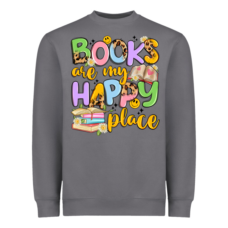 Books Are My Happy Place Heavyweight Sweatshirt by Artiststas | Teevron