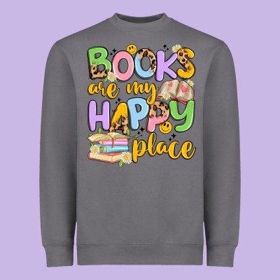 Books Are My Happy Place Heavyweight Sweatshirt Designed By Artiststas