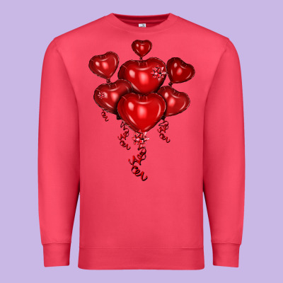 Heart Balloons Olivia Premium Sweatshirt Designed By Oliviacreatesart