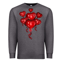 Charcoal Heather heart balloons olivia Premium Sweatshirt - OliviaCreatesArt