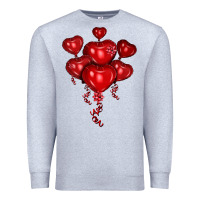 Heather Grey heart balloons olivia Premium Sweatshirt - OliviaCreatesArt