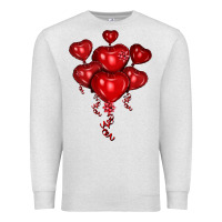 Oatmeal Heather heart balloons olivia Premium Sweatshirt - OliviaCreatesArt
