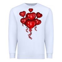 White heart balloons olivia Premium Sweatshirt - OliviaCreatesArt