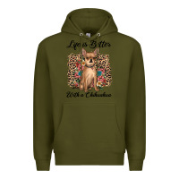 Army Green life is better with a chihuahua Premium Hoodie - JahusDesignShop
