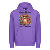 Purple life is better with a chihuahua Premium Hoodie - JahusDesignShop