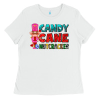 White candy cane and pink nutcracker ado Ladies Tee - AdoDesignShop