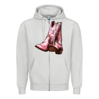 Dove Grey Cowgirl boots Zipper Hoodie - HowdyJamesFarm