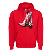 Red Cowgirl boots Zipper Hoodie - HowdyJamesFarm