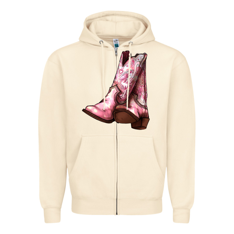 Cowgirl Boots Zipper Hoodie by HowdyJamesFarm | Teevron