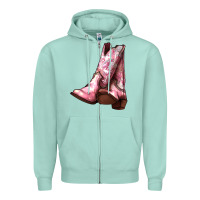 Seafoam Cowgirl boots Zipper Hoodie - HowdyJamesFarm