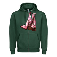 Sports Green Cowgirl boots Zipper Hoodie - HowdyJamesFarm