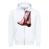 White Cowgirl boots Zipper Hoodie - HowdyJamesFarm