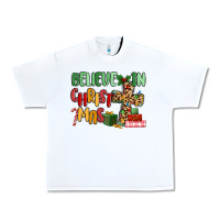 White believe in christmas Urban Heavy Tee - MaliasSmallBusiness