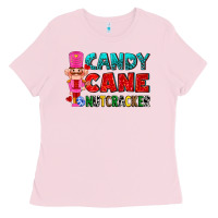 Bubblegum Pink candy cane and pink nutcracker ado Ladies Tee - AdoDesignShop