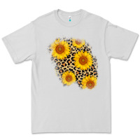 Dove Grey leopard sunflower patch Premium Tee - AdoDesignShop