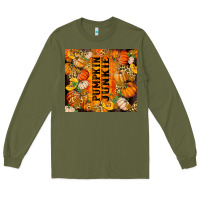 Army Green Pumpkin Junkie Long Sleeve Tee - RanaPortraitStore
