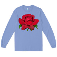 Colony Blue Oklahoma Rose Illustrations Long Sleeve Tee - LillyAllenDesigns
