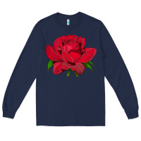 Navy Oklahoma Rose Illustrations Long Sleeve Tee - LillyAllenDesigns