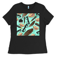 Black literature seamless pattern Ladies Tee - BundleAndBundleShop