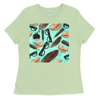 Matcha literature seamless pattern Ladies Tee - BundleAndBundleShop