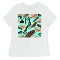 White literature seamless pattern Ladies Tee - BundleAndBundleShop