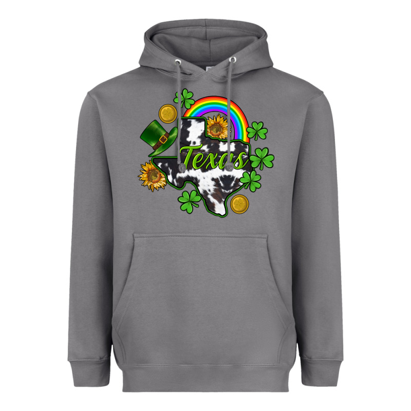 Texas Map St. Patrick's Heavyweight Hoodie by CowGirlArtShop | Teevron