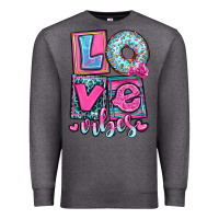 Charcoal Heather love vibes Premium Sweatshirt - OliviaCreatesArt