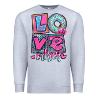 Heather Grey love vibes Premium Sweatshirt - OliviaCreatesArt