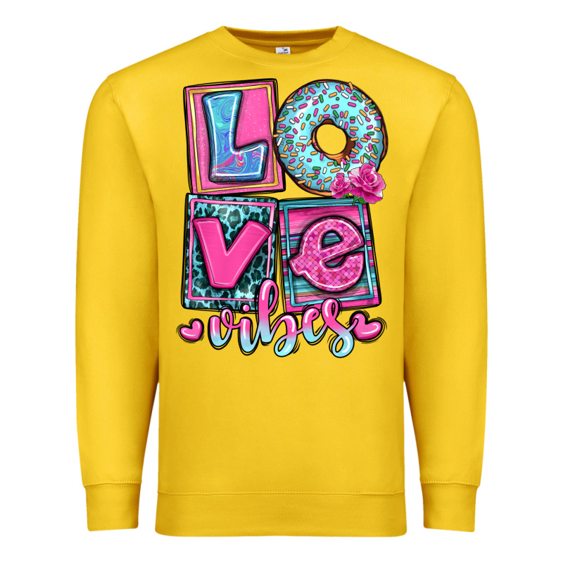 Love Vibes Premium Sweatshirt by OliviaCreatesArt | Teevron
