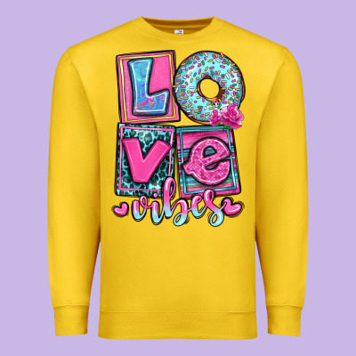 Love Vibes Premium Sweatshirt Designed By Oliviacreatesart