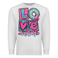 Oatmeal Heather love vibes Premium Sweatshirt - OliviaCreatesArt