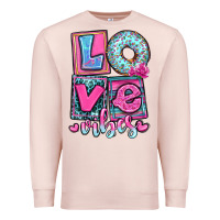 Pale Pink love vibes Premium Sweatshirt - OliviaCreatesArt