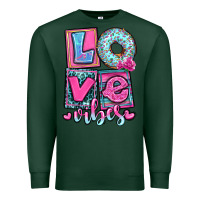 Sports Green love vibes Premium Sweatshirt - OliviaCreatesArt