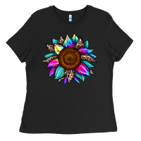 Black sunflower tie dye Ladies Tee - JahusDesignShop
