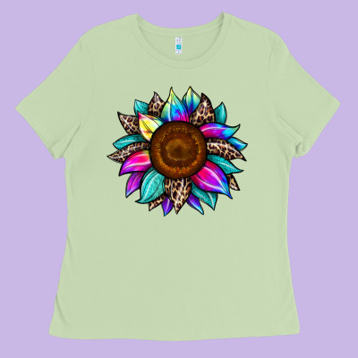 Sunflower Tie Dye Ladies Tee Designed By Jahusdesignshop