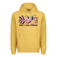 Antique Gold peace love nursing Premium Hoodie - CowGirlArtShop