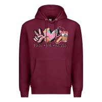 Burgundy peace love nursing Premium Hoodie - CowGirlArtShop