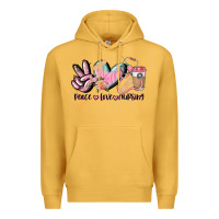 Mustard peace love nursing Premium Hoodie - CowGirlArtShop