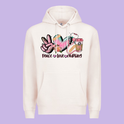 Peace Love Nursing Premium Hoodie Designed By Cowgirlartshop