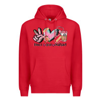 Red peace love nursing Premium Hoodie - CowGirlArtShop