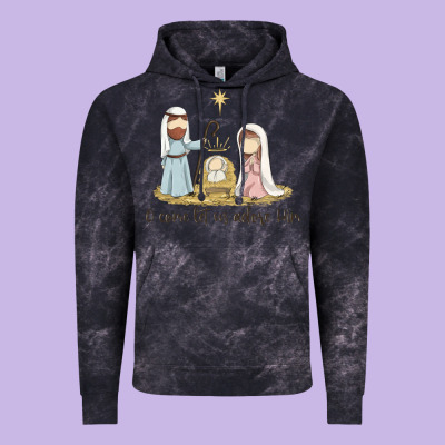 O Come Let Us Adore Him Vintage Hoodie Designed By Maliassmallbusiness