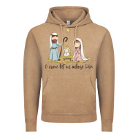 Vintage Coffee o come let us adore him Vintage Hoodie - MaliasSmallBusiness