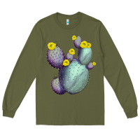 Army Green Opunthia Santa Rita Cactus Long Sleeve Tee - LillyAllenDesigns