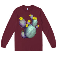 Burgundy Opunthia Santa Rita Cactus Long Sleeve Tee - LillyAllenDesigns