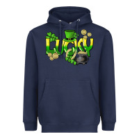 Navy Lucky St. Patrick's Day Heavyweight Hoodie - HowdyJamesFarm