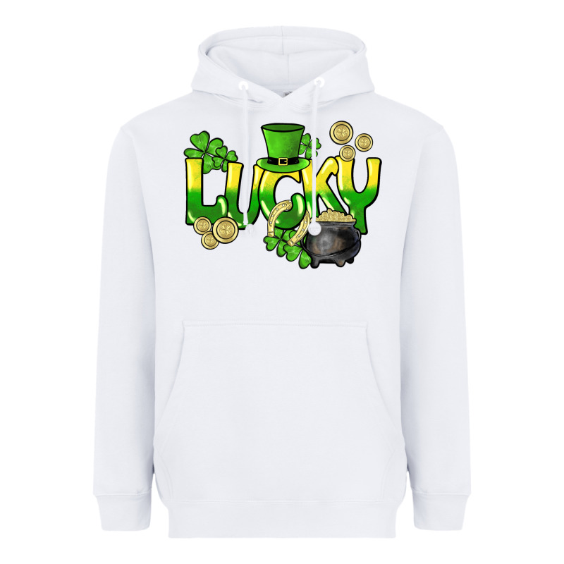 Lucky St. Patrick's Day Heavyweight Hoodie by HowdyJamesFarm | Teevron