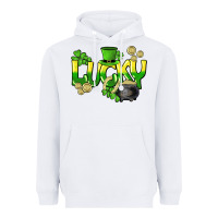 White Lucky St. Patrick's Day Heavyweight Hoodie - HowdyJamesFarm