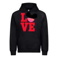 Black Minnie Mouse Urban Hoodie - CowhideDigitalArt