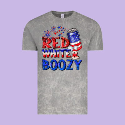 Red White Boozy Vintage Tee Designed By Nancycooperartshop